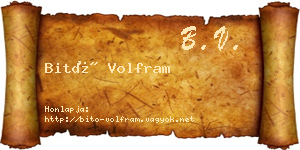 Bitó Volfram névjegykártya